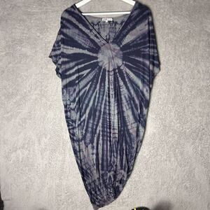 Mijo by Michelle Jonas Soft boho t-shirt knit dress stretch hippie spiral S